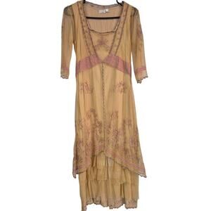 Age of Love Nataya Dress Messy Coquette Boho Feminine Romantic Titanic Look Sz S